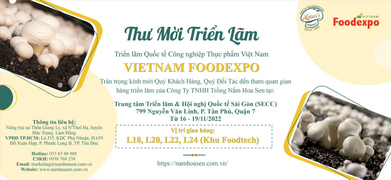 Nấm Hoa Sen tại triễn lãm VIETNAM FOOD EXPO 2022