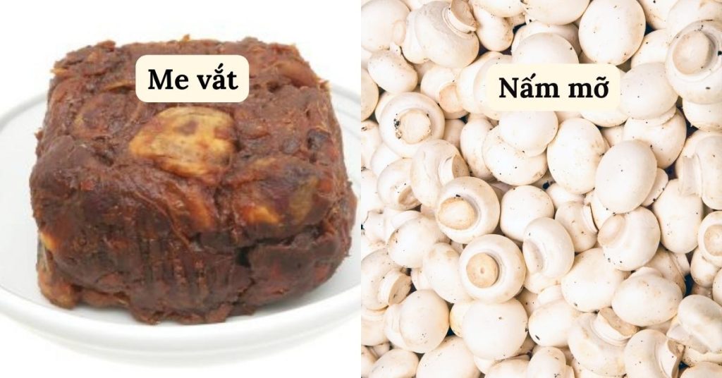 Nguyên liệu chính món nấm mỡ sốt me: Me vắt và nấm mỡ tươi Nguyên liệu chính món nấm mỡ sốt me